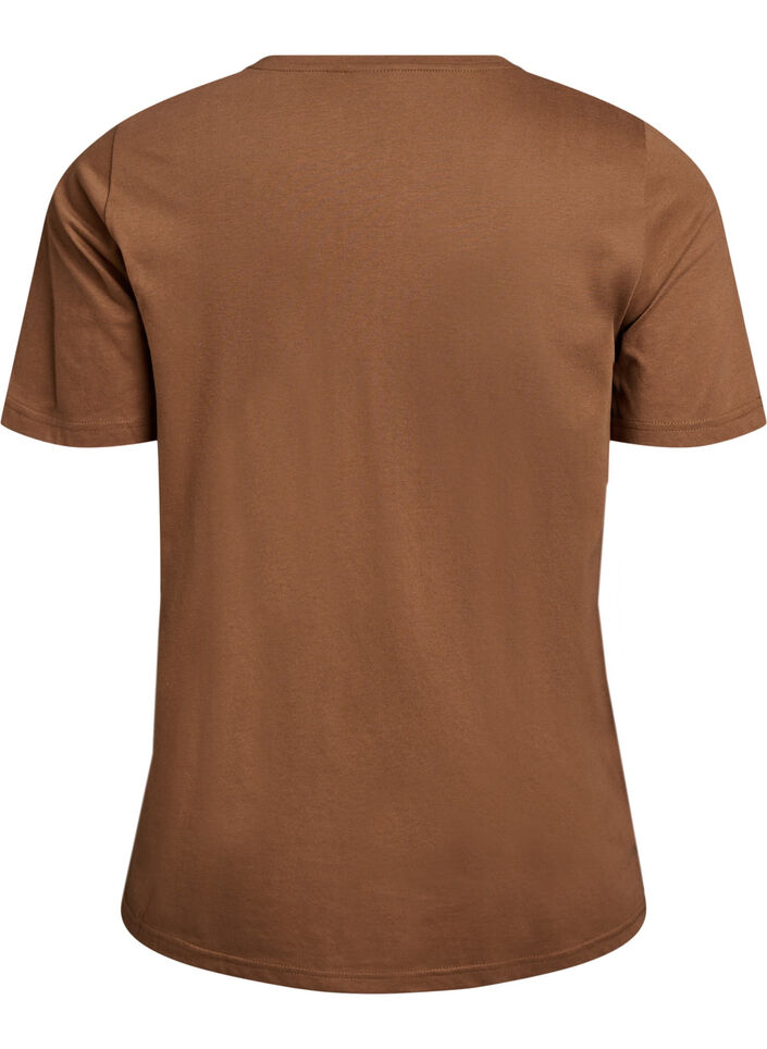 T-shirt with motif, Brown, Packshot image number 1