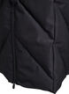 Long winter coat with hook fastenings and a faux fur collar, Black, Packshot image number 4