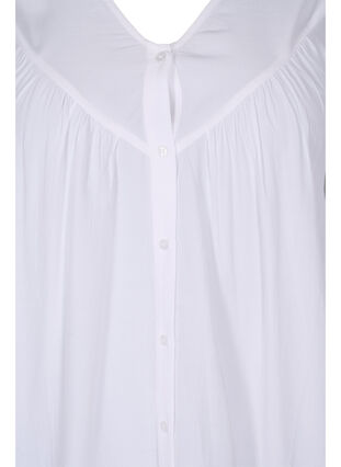 Viscose blouse with 3/4 sleeves and ruffle details, Bright White, Packshot image number 2