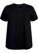 T-shirt in organic cotton with chest pocket, Black, Packshot image number 0