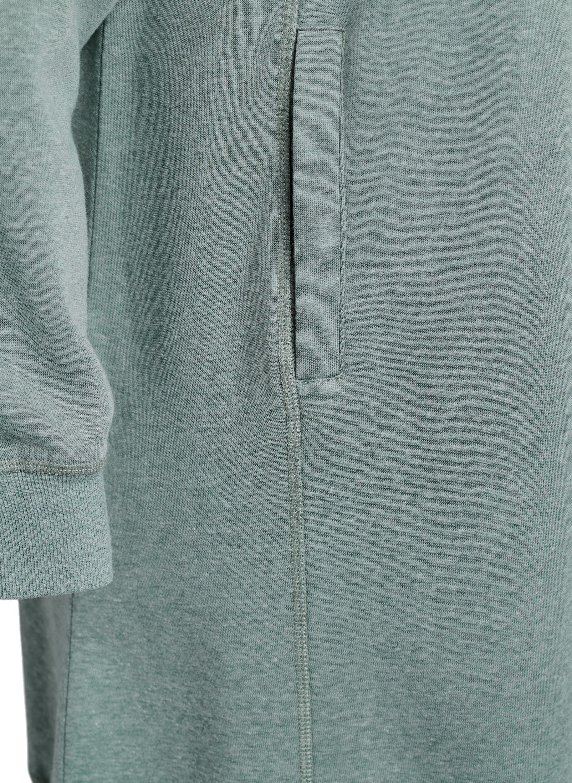 ZizzifashionShort sweatshirt dress with high collar and pockets, Green, Packshot image number 3