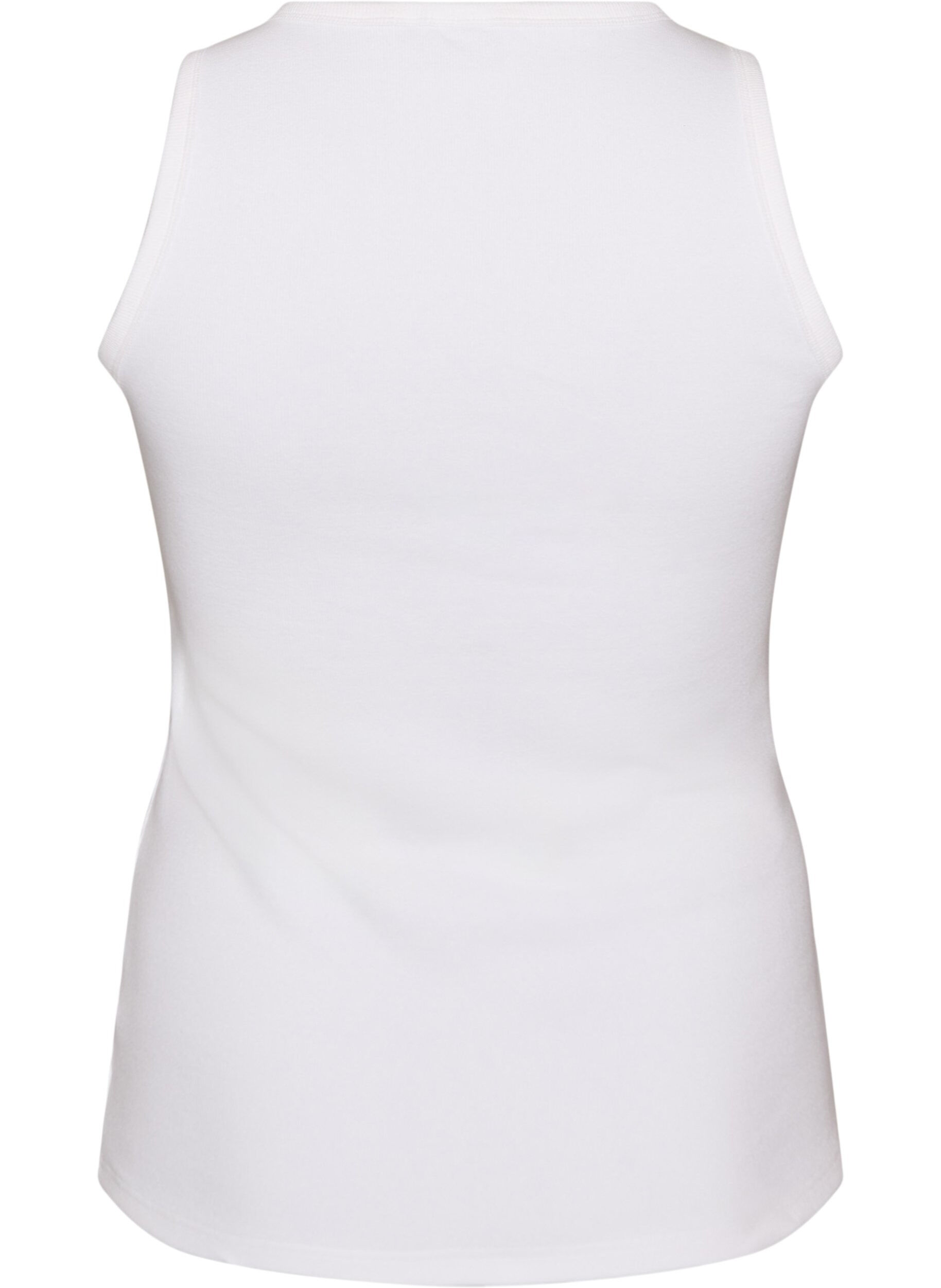 ZizzifashionCotton ribbed top with high neck, White, Packshot image number 1
