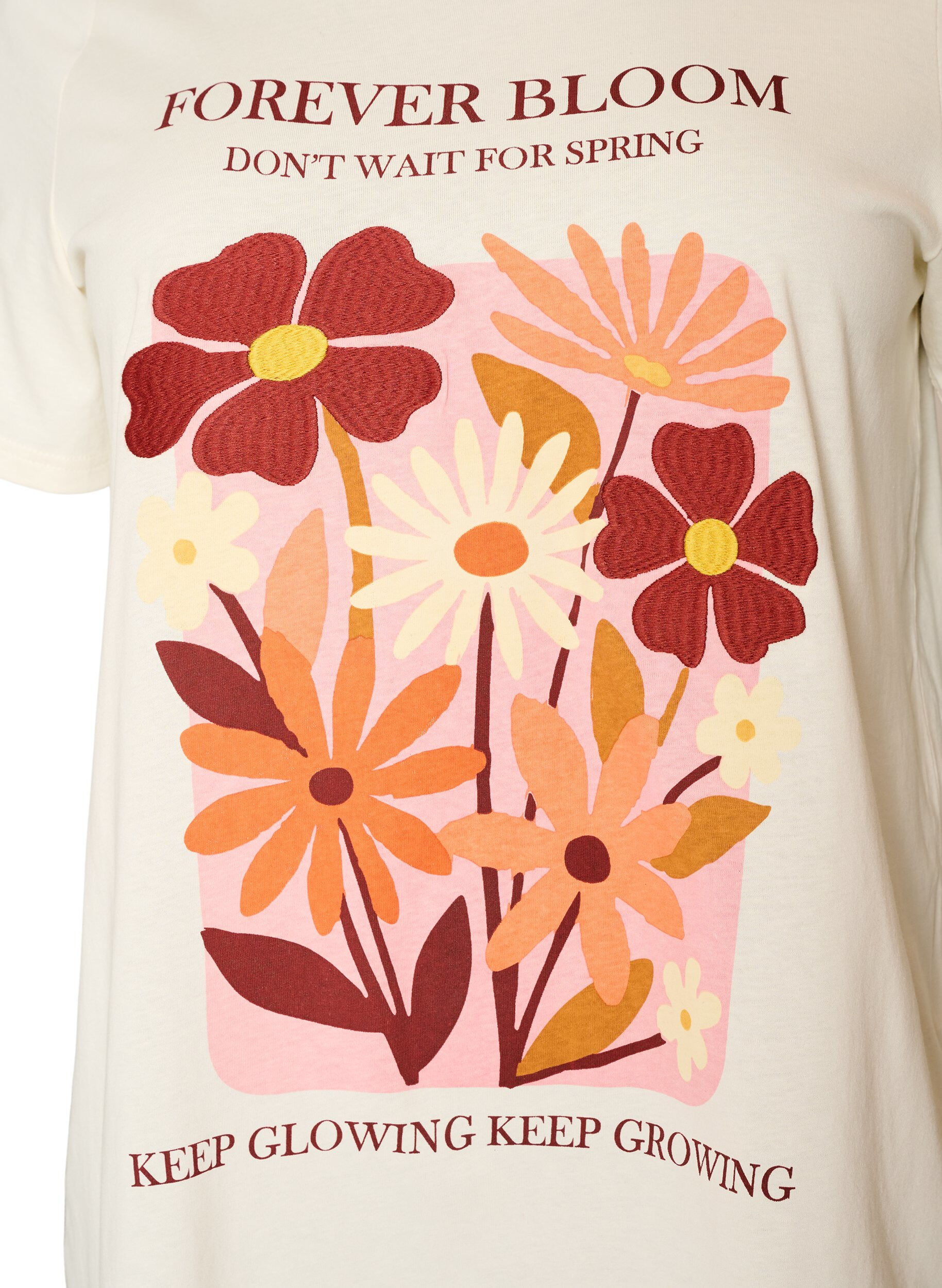 ZizzifashionCotton T-shirt with print, Vanilla, Packshot image number 2