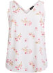 Printed top with v-neck, White, Packshot image number 0