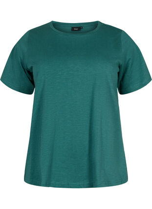 Basics cotton t-shirt 2-pack, Mallard Green/Black, Packshot image number 2