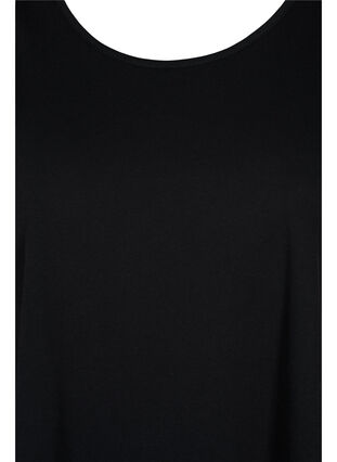Cotton top with rounded neckline, Black Solid, Packshot image number 2