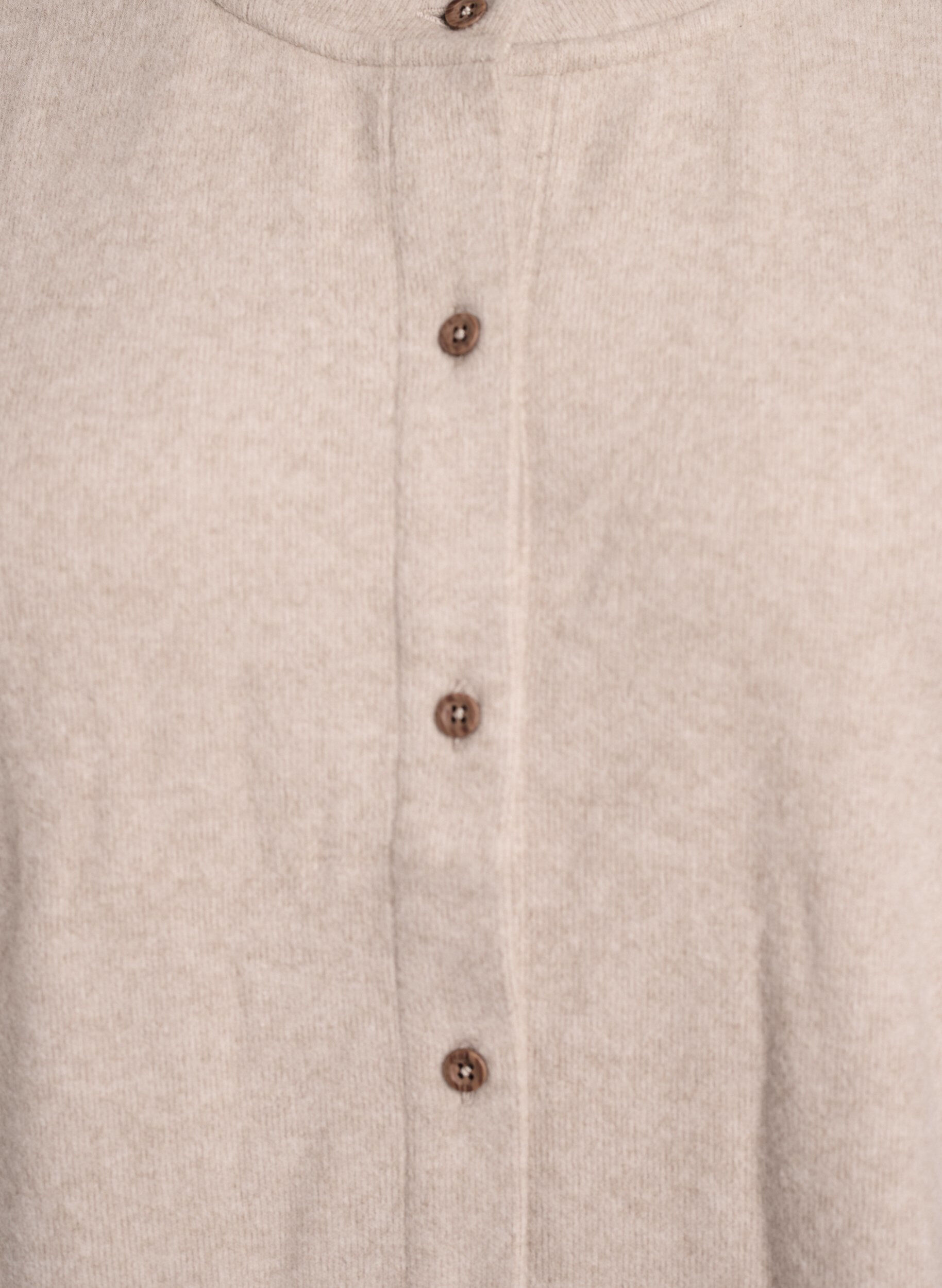 Zizzifashion Jersey cardigan with round neck and buttons, Beige, Packshot image number 2