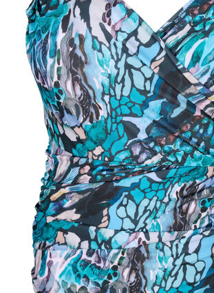 Swimsuit with print and wrap effect, Blue Shell AOP, Packshot image number 2