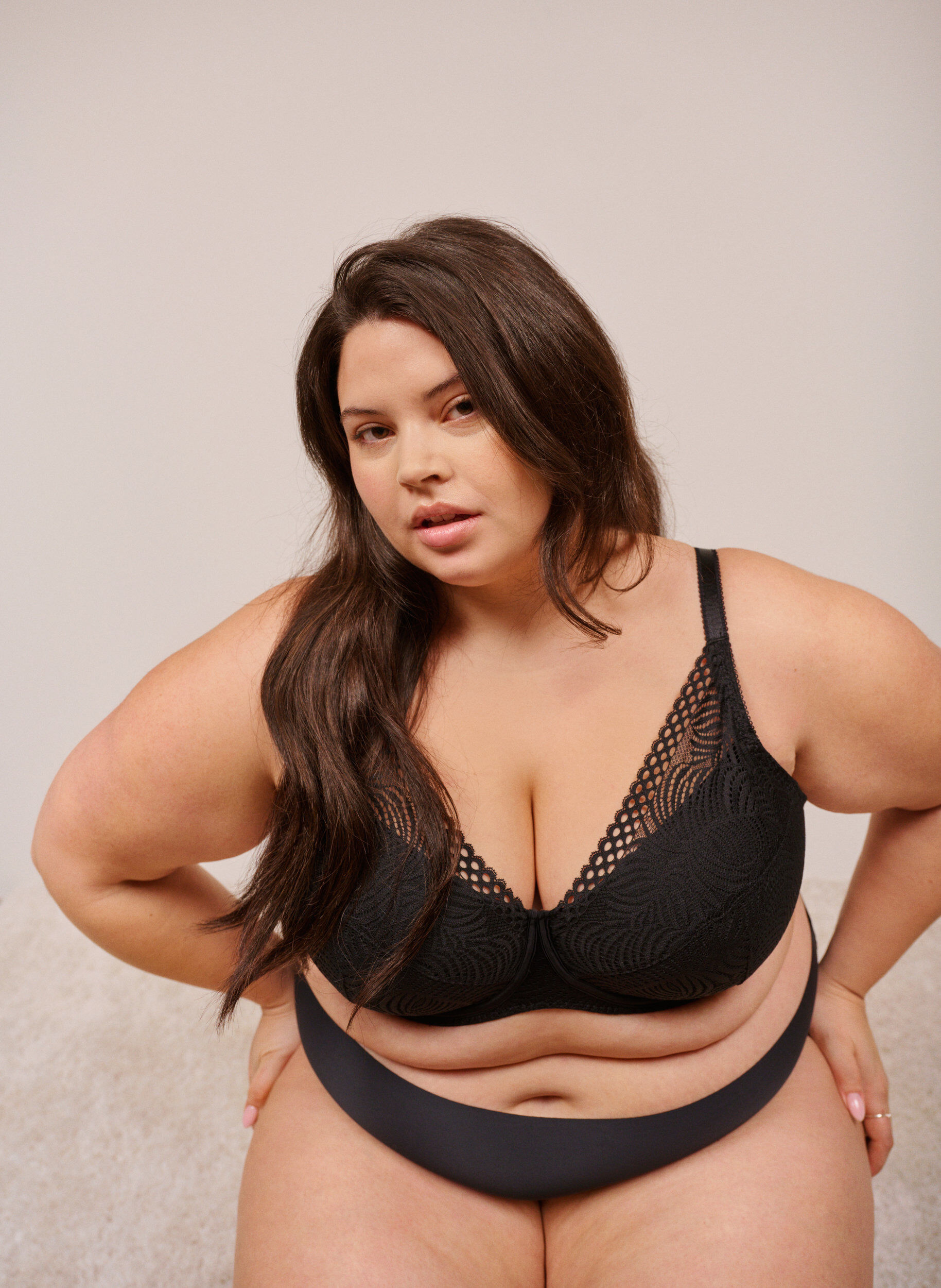 ZizzifashionLace bra with padded cups, Black, Image image number 0