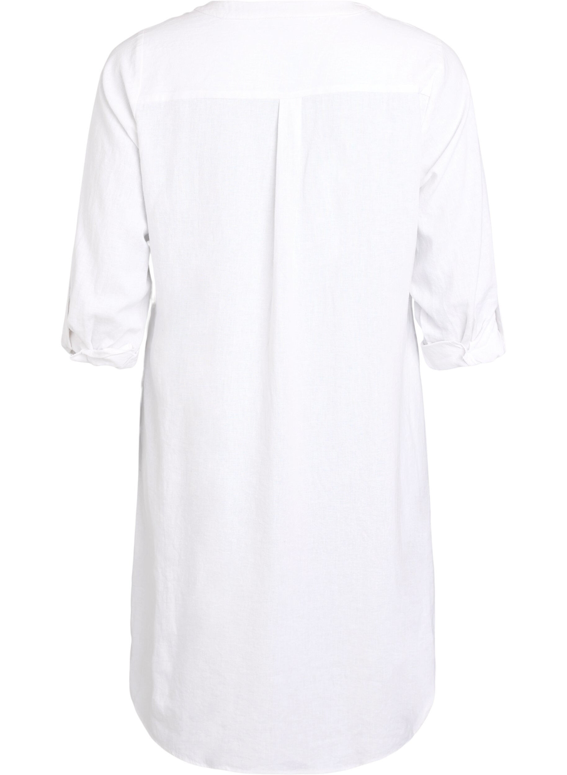 Zizzifashion Long shirt in linen and viscose, White, Packshot image number 1