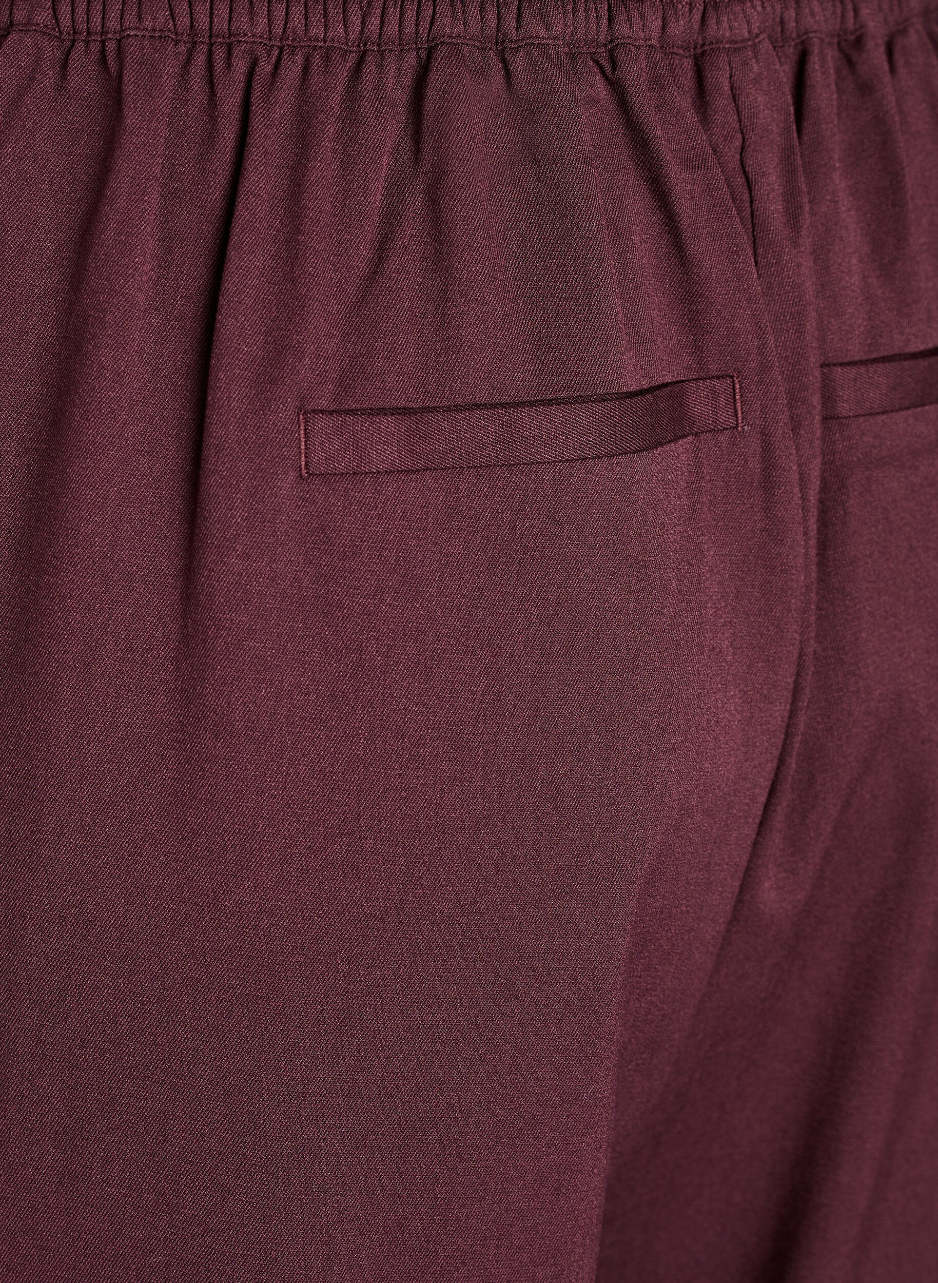 Zizzifashion Wide-leg trousers with a high waist, Dark Bordeaux, Packshot image number 3