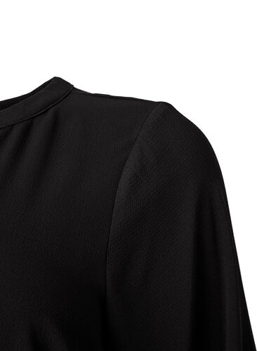 Long-sleeved V-neck dress, Black, Packshot image number 3