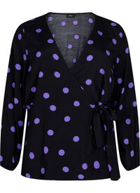Dotted wrap blouse in viscose
