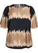 Blouse with wide sleeves and graphic print, Black, Packshot image number 0
