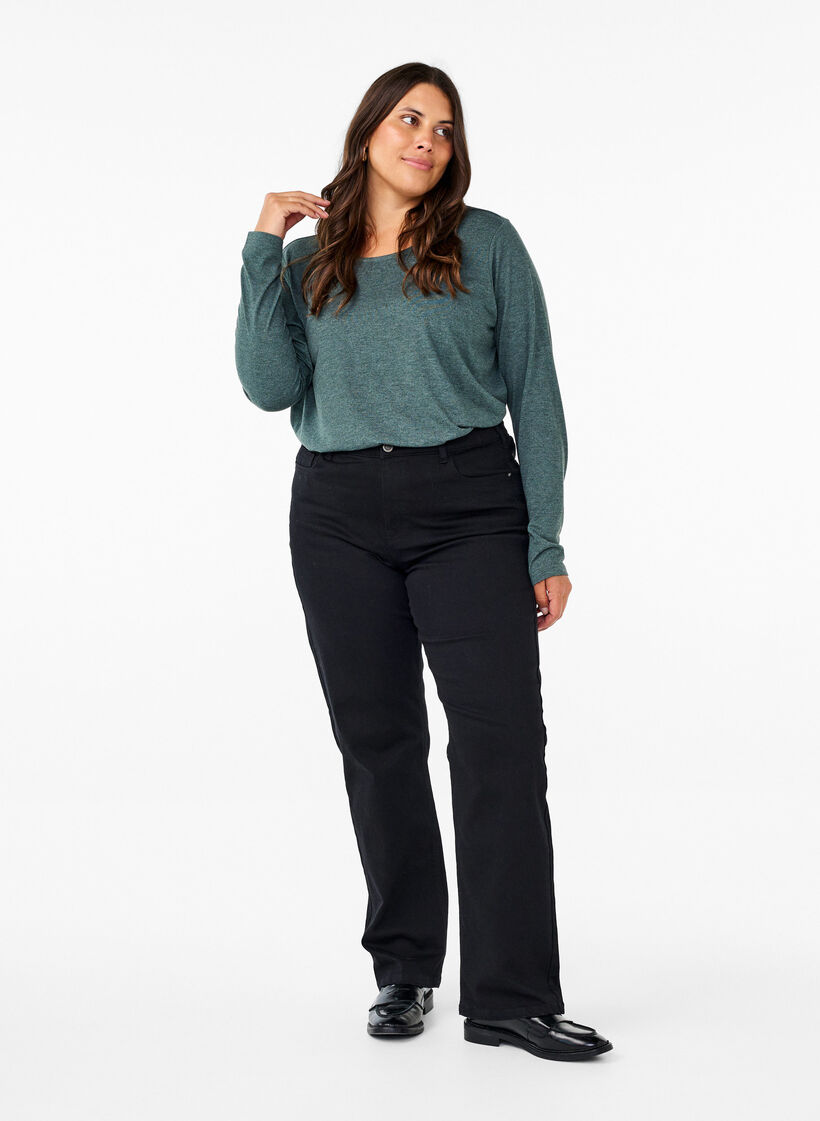 Long-sleeved T-shirt with round neck, Scarab Mel., Model image number 2