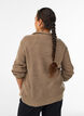 Knitted sweater with high neck and zipper, Brown, Model image number 2