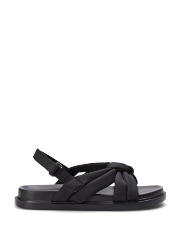 Wide fit sandal with knot detail, Black, Packshot image number 0