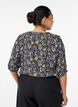 Viscose blouse with print and button fastening, Black, Model image number 2