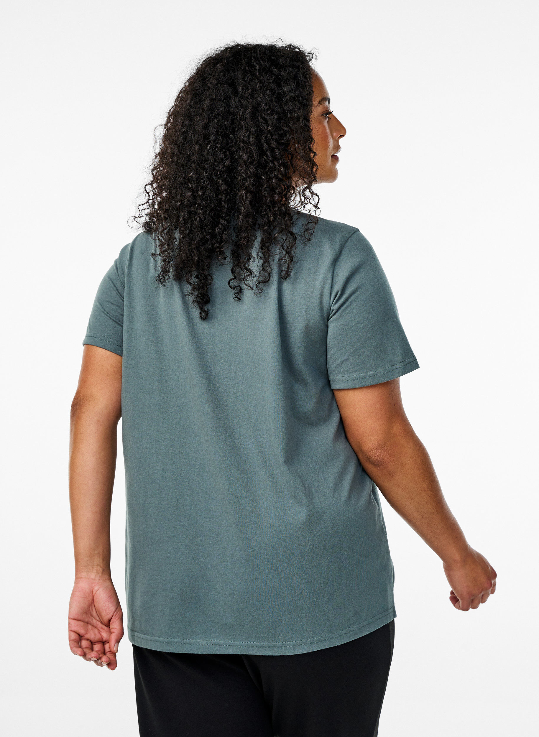 Zizzifashion V-neck T-shirt, Green, Model image number 2