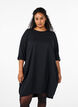 Cotton dress with balloon fit, Black, Model image number 0
