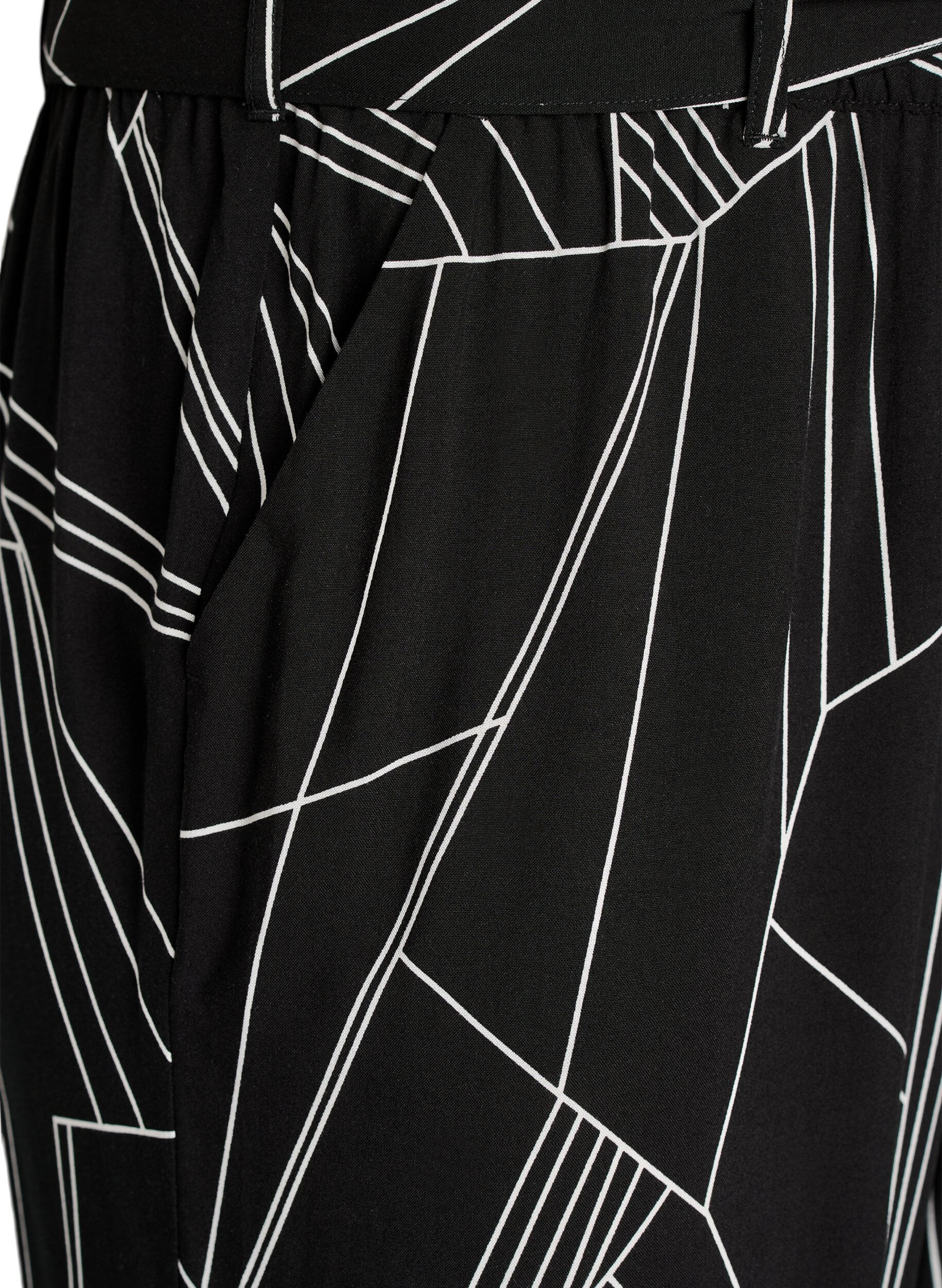 ZizzifashionHigh-waisted viscose trousers, Black, Packshot image number 2