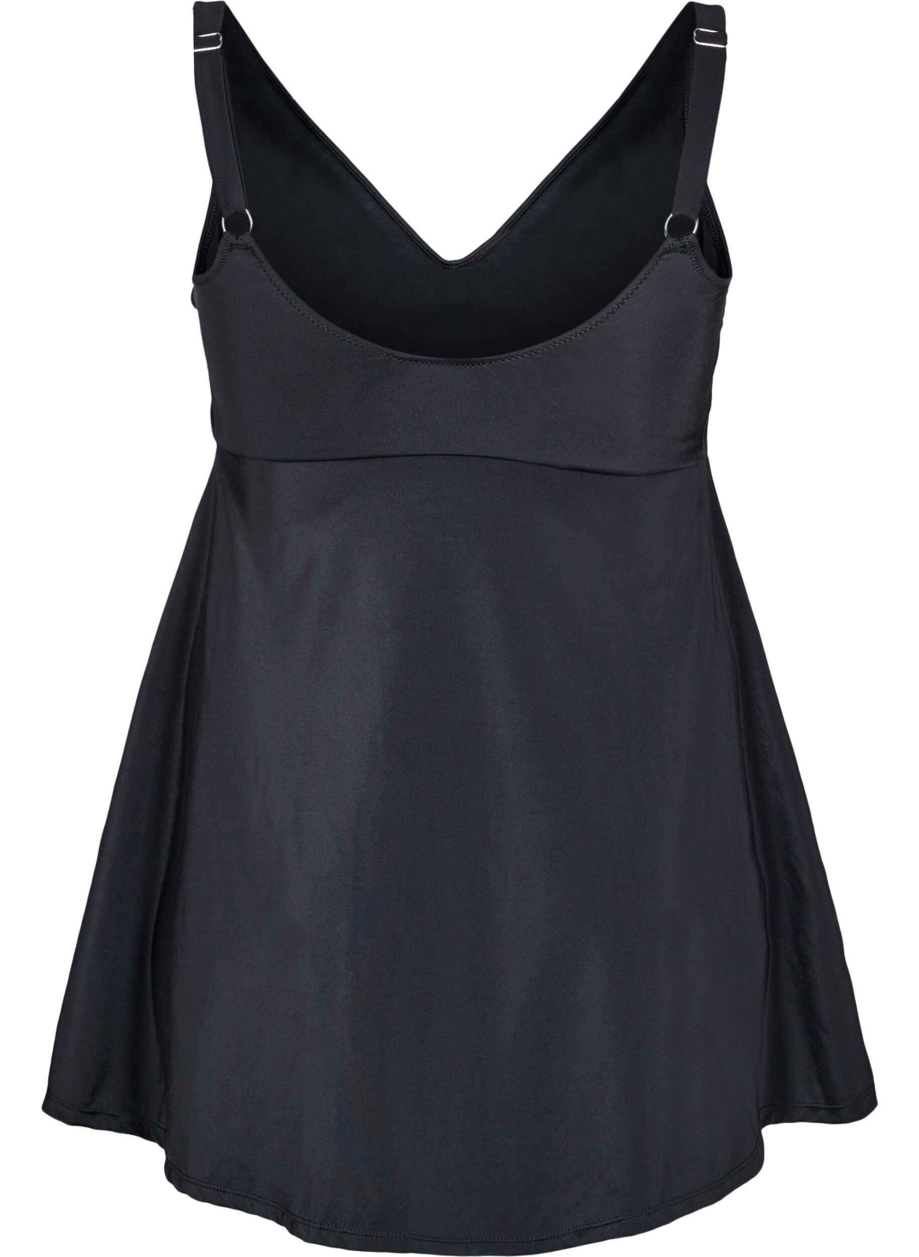 Zizzifashion Swimdress with ruffles and removable padding, Black, Packshot image number 1