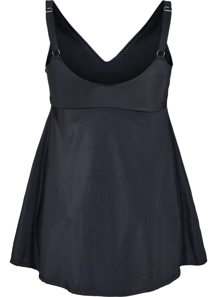Swimdress with ruffles and removable padding, Black, Packshot image number 1