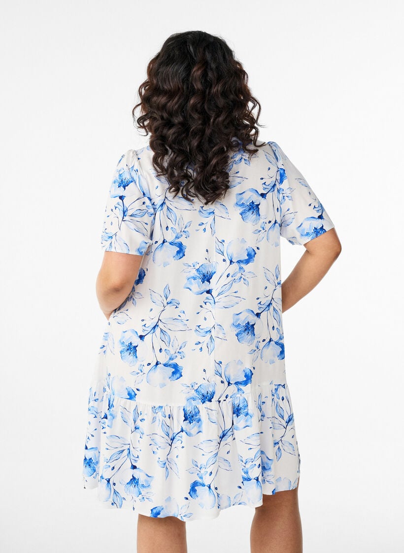 Dress in viscose with cutline, White, Model image number 2