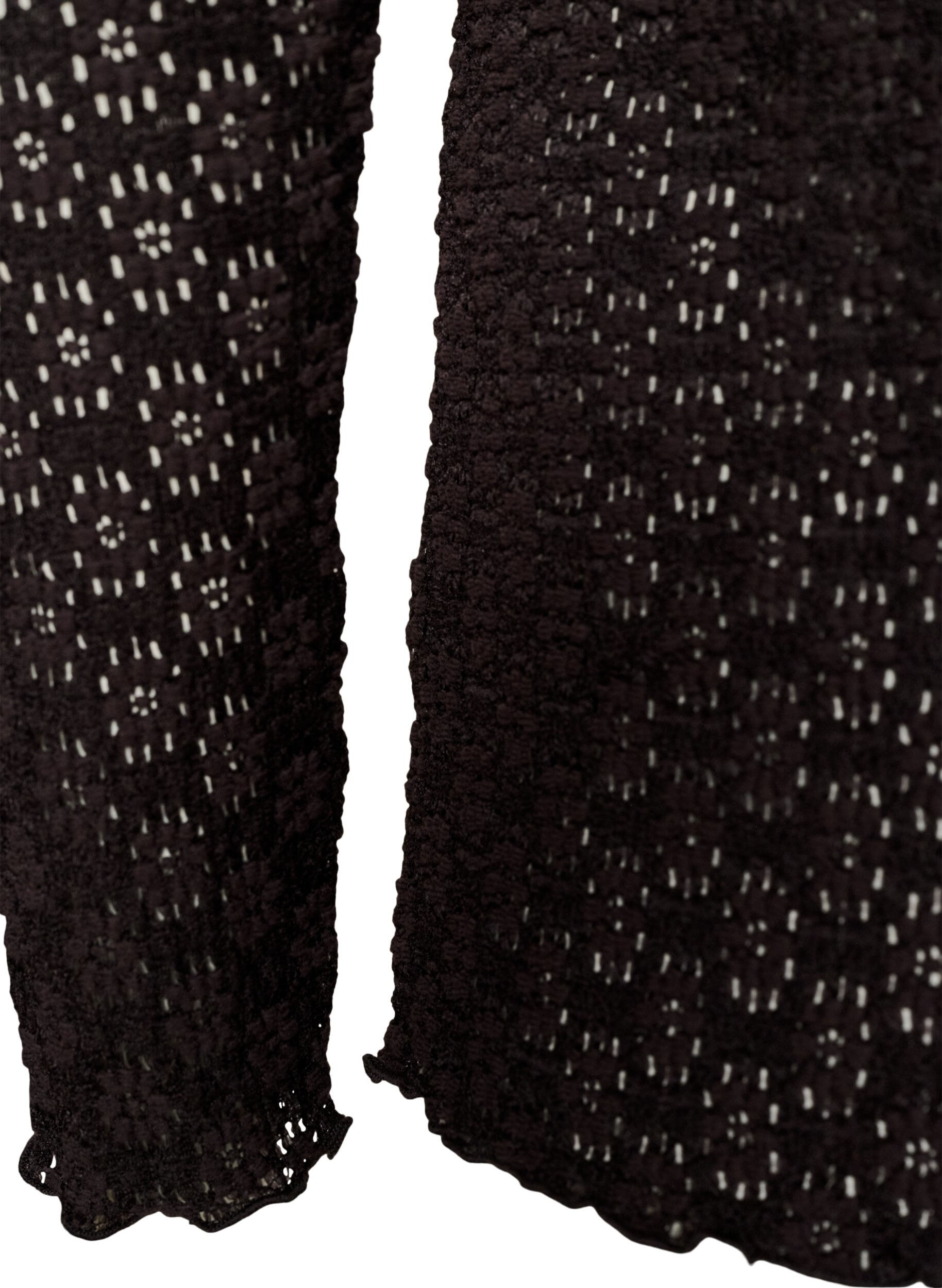 ZizzifashionBlouse with eyelet pattern and long sleeves, Black, Packshot image number 3