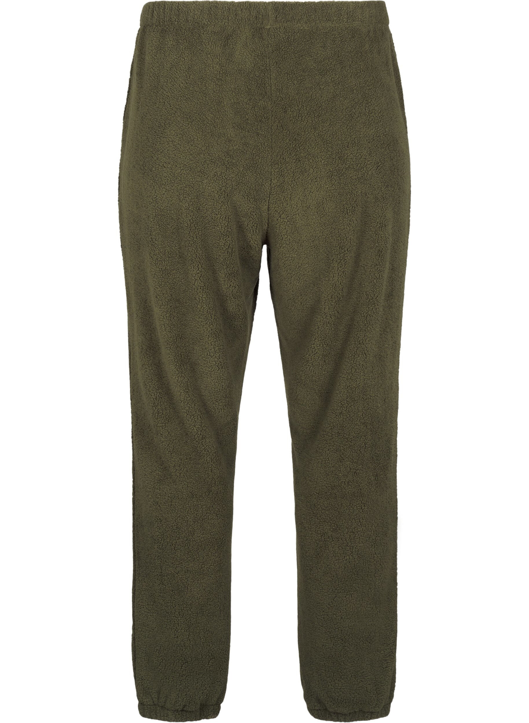 Zizzifashion Soft teddy trousers with elasticated waist, Forest Night, Packshot image number 1