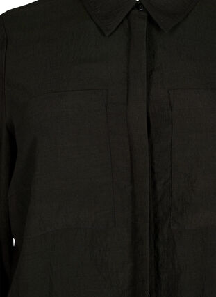 Viscose shirt with broderie anglaise, Black, Packshot image number 2