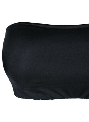 Solid color bandeau bikini top, Black, Packshot image number 2