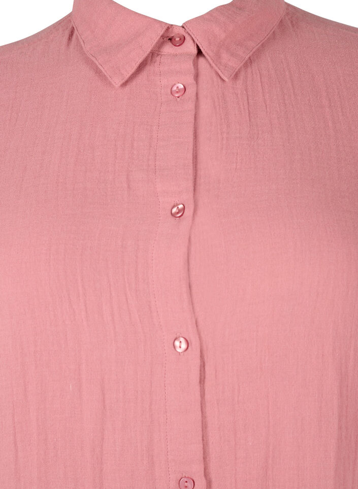 Long shirt in cotton muslin, Old Rose, Packshot image number 2