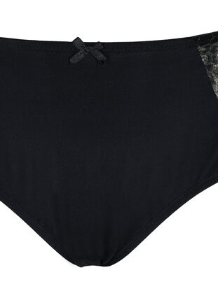 Knickers with lace and lurex, Black, Packshot image number 2