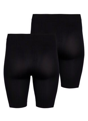2-pack seamless basic shorts, Black, Packshot image number 1