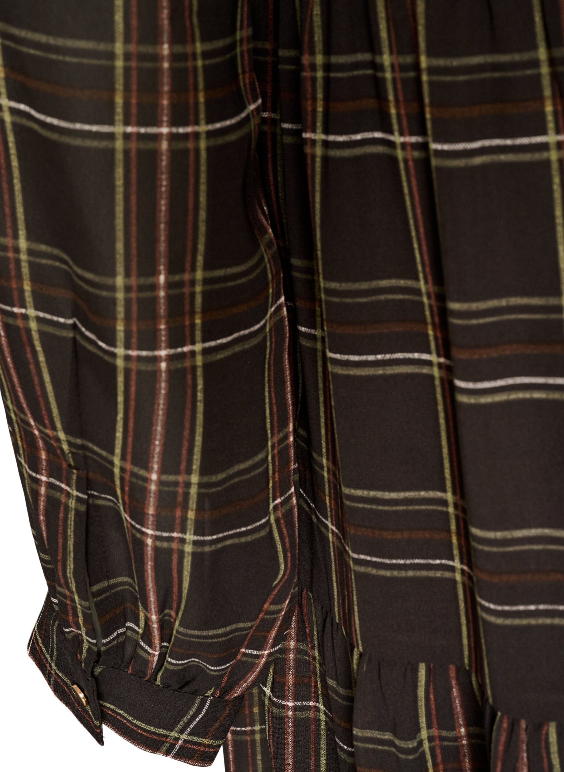 ZizzifashionChecked midi dress with a tiered skirt, Brown, Packshot image number 3
