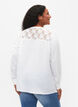 Long-sleeved blouse with lace detail (GRS), Bright White, Model image number 1