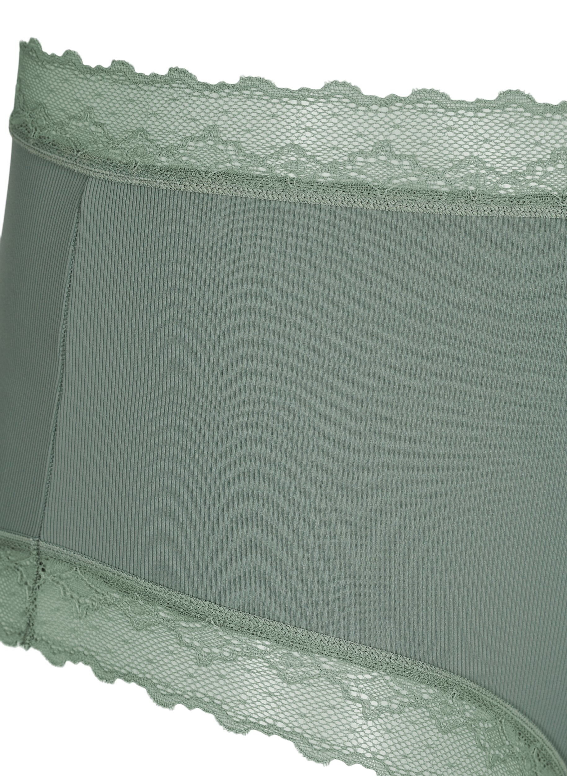 Zizzifashion High waisted hipster brief with lace, Laurel Wreath Ass, Packshot image number 2