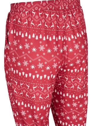 Christmas trousers with print, Tango Red/White AOP, Packshot image number 3