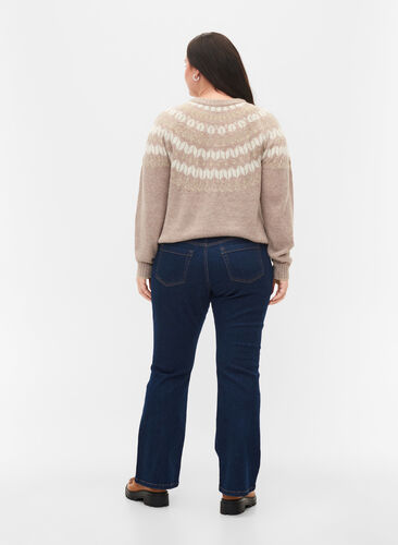 High-waisted Ellen bootcut jeans, Unwashed, Model image number 1