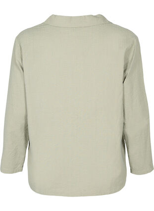 Cotton shirt with structured fit, Seagrass , Packshot image number 1