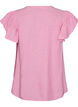 Viscose and linen blouse with ruffle sleeves, Pink, Packshot image number 1