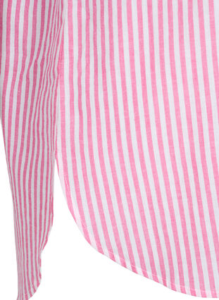 Striped tunic with v neck and buttons, Beetroot Stripe, Packshot image number 3