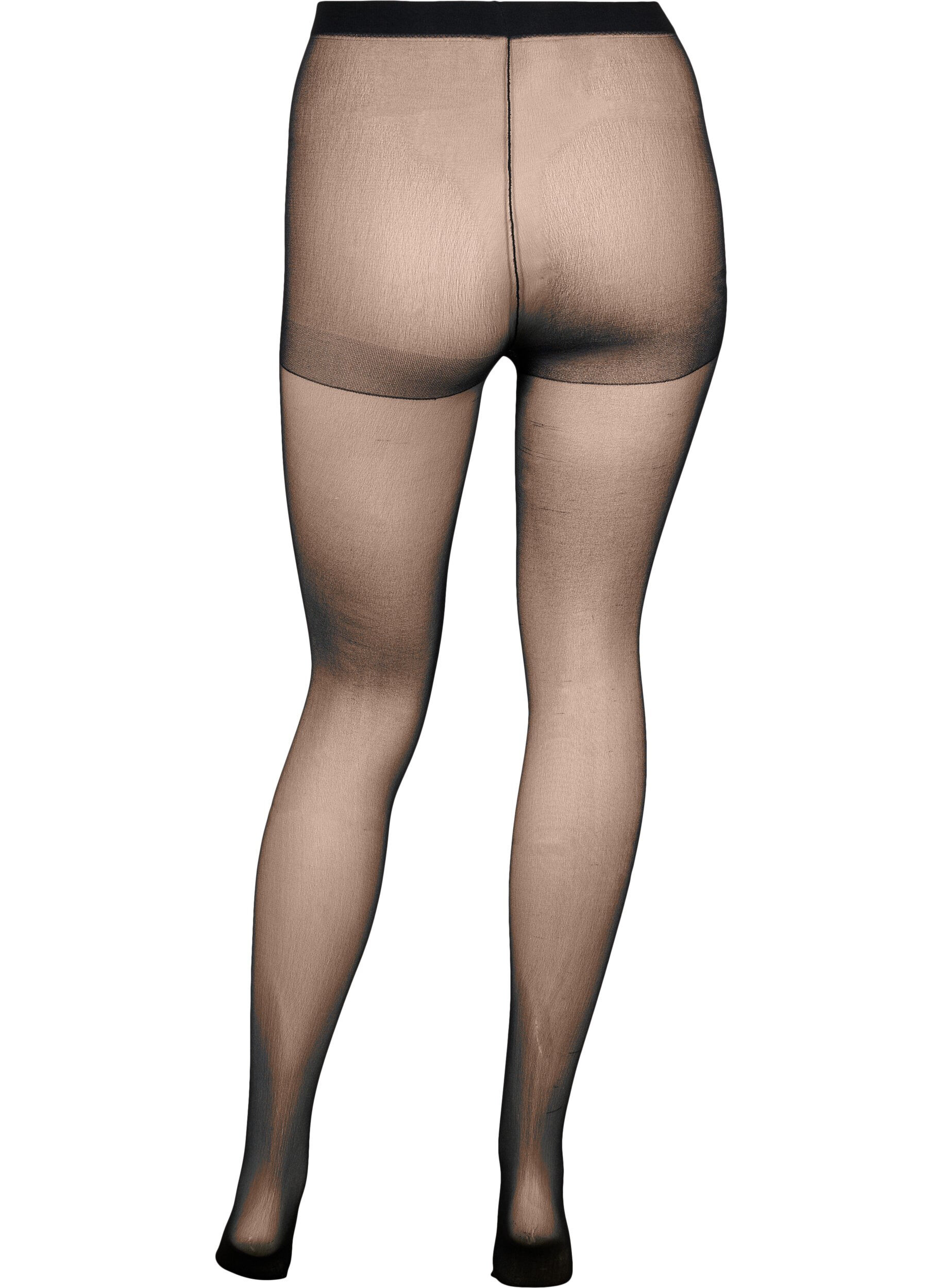 Zizzifashion 2-pack tights in 20 denier, Black, Packshot image number 1