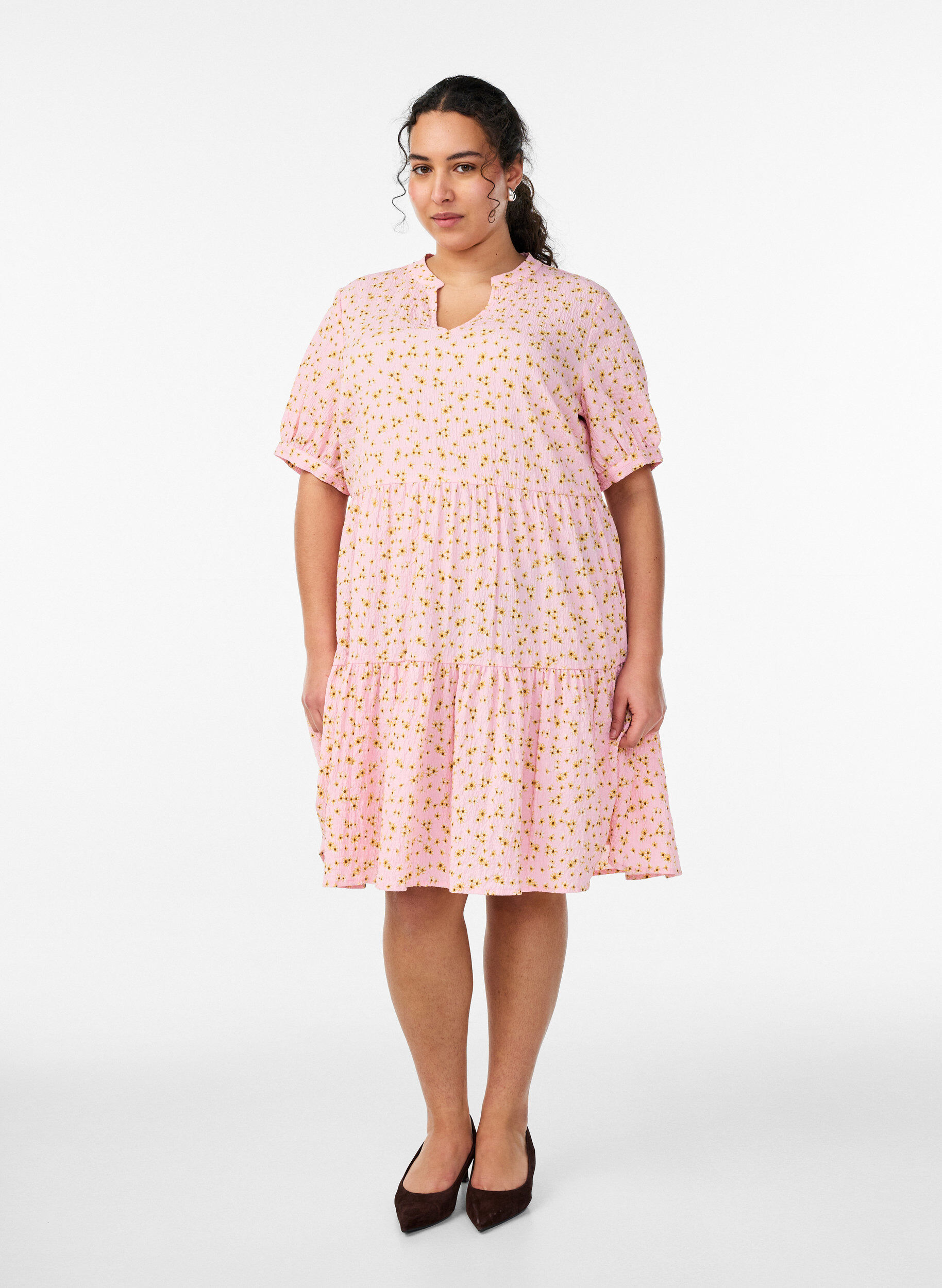 ZizzifashionShort A-line dress, Rose, Model image number 1