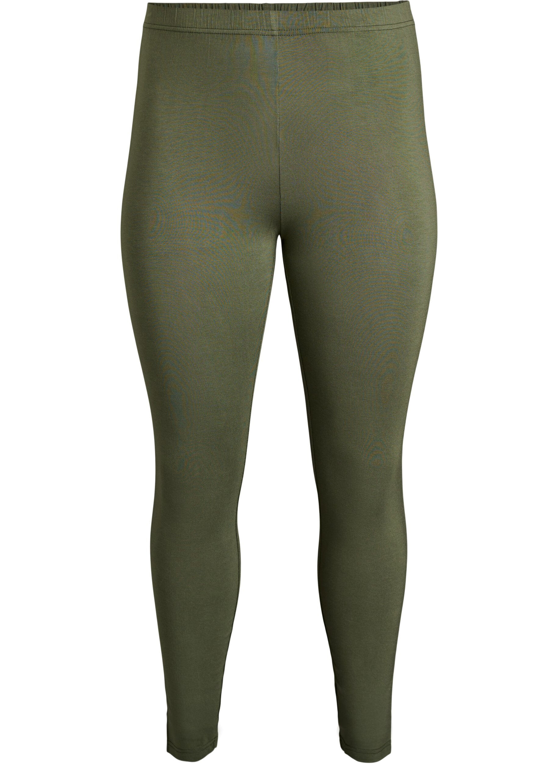 Zizzifashion Basic leggings in viscose, Green, Packshot image number 0