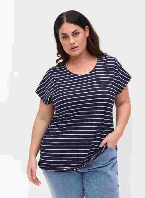 Cotton t-shirt with stripes