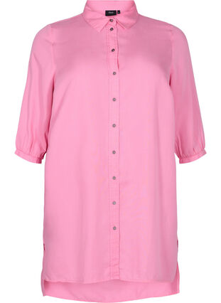 	 Long shirt with 3/4 sleeves in lyocell (TENCEL™), Rosebloom, Packshot image number 0