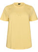 Organic cotton T-shirt with eyelet embroidery, Yellow, Packshot image number 0