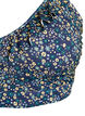 Floral bikini top with ruffle detail, Petrol, Packshot image number 2